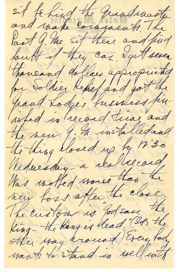 Letter from Harry S. Truman to Bess W. Truman