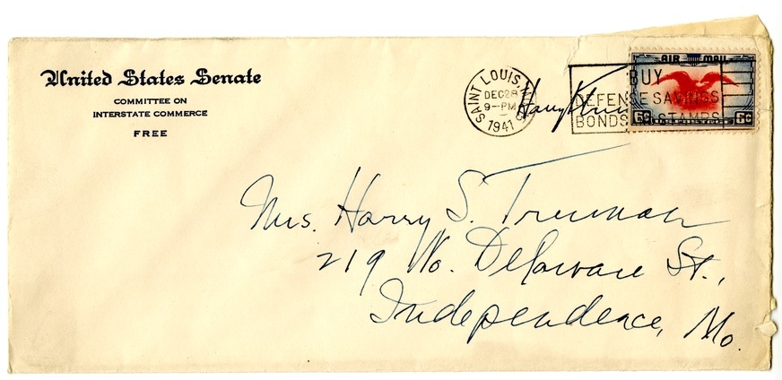 Letter from Harry S. Truman to Bess W. Truman