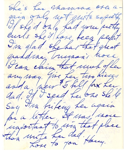 Letter from Harry S. Truman to Bess W. Truman