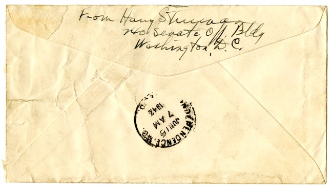 Letter from Harry S. Truman to Bess W. Truman