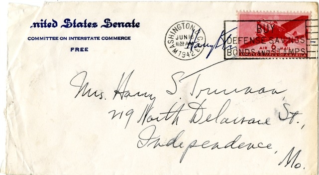 Letter from Harry S. Truman to Bess W. Truman