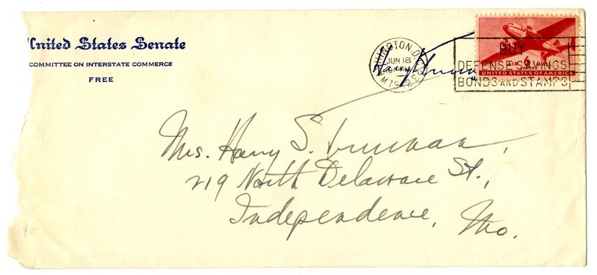 Letter from Harry S. Truman to Bess W. Truman