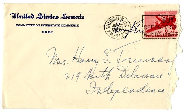 Letter from Harry S. Truman to Bess W. Truman