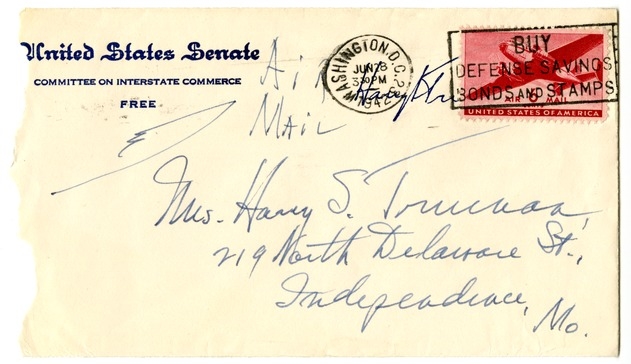 Letter from Harry S. Truman to Bess W. Truman