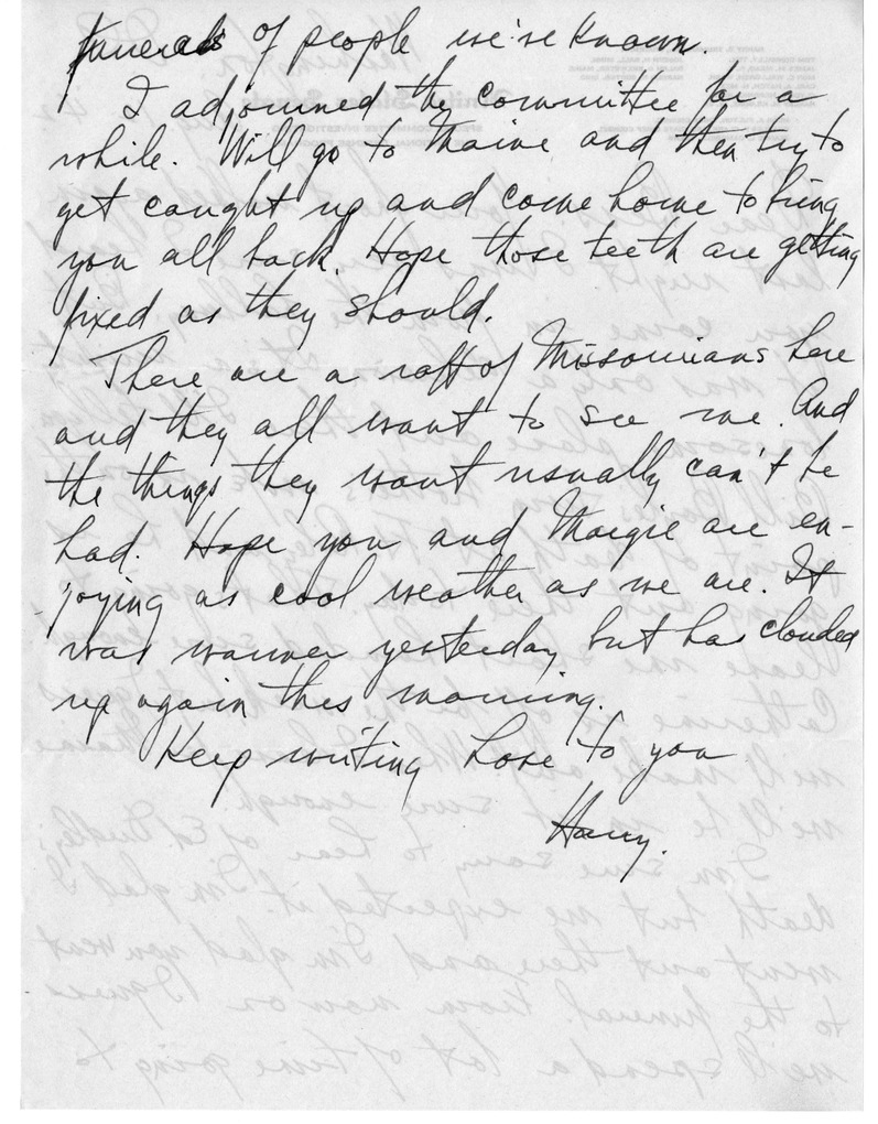 Letter from Harry S. Truman to Bess W. Truman