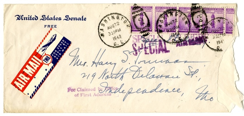 Letter from Harry S. Truman to Bess W. Truman