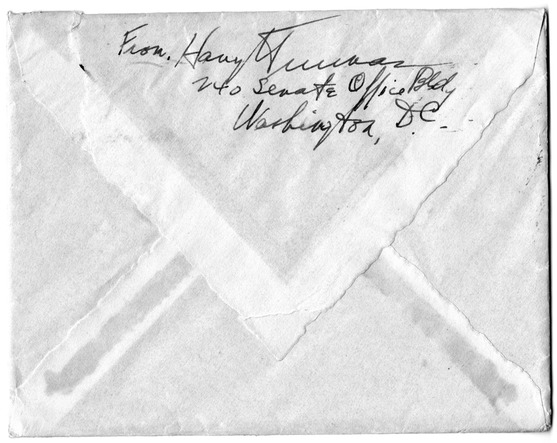 Letter from Harry S. Truman to Bess W. Truman