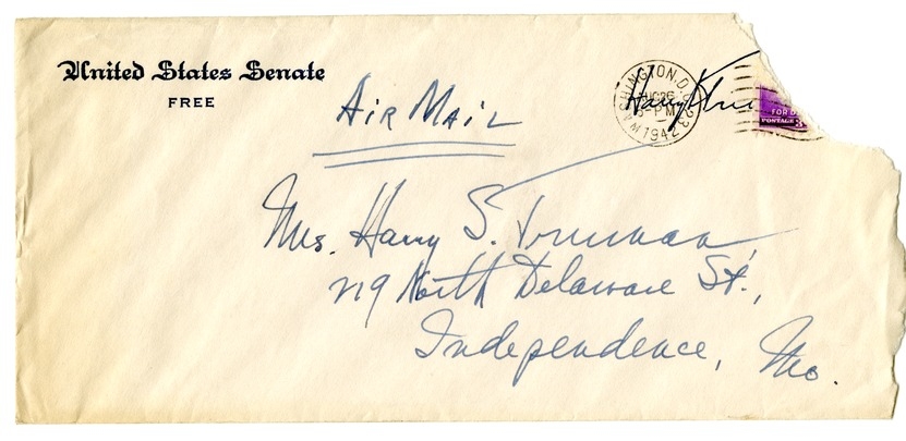 Letter from Harry S. Truman to Bess W. Truman