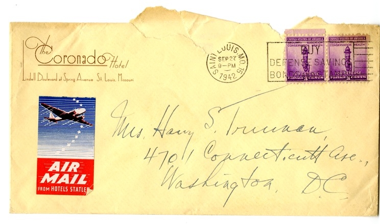 Letter from Harry S. Truman to Bess W. Truman