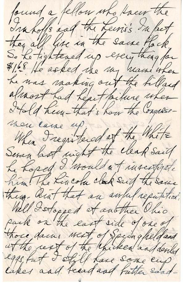 Letter from Harry S. Truman to Bess W. Truman