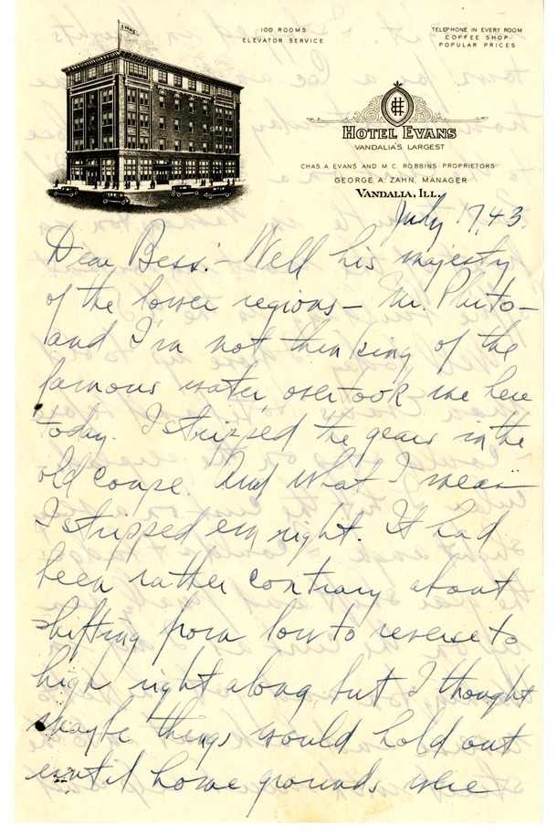 Letter from Harry S. Truman to Bess W. Truman