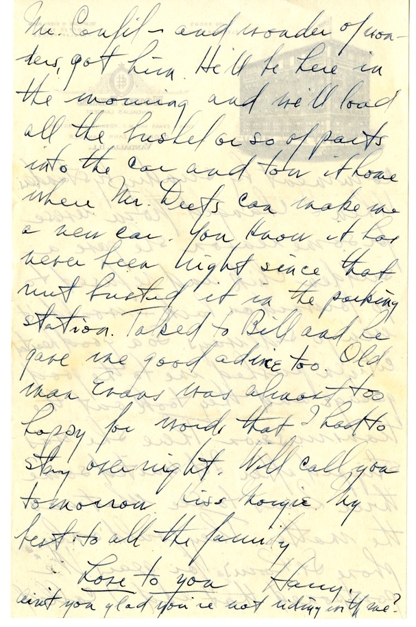 Letter from Harry S. Truman to Bess W. Truman