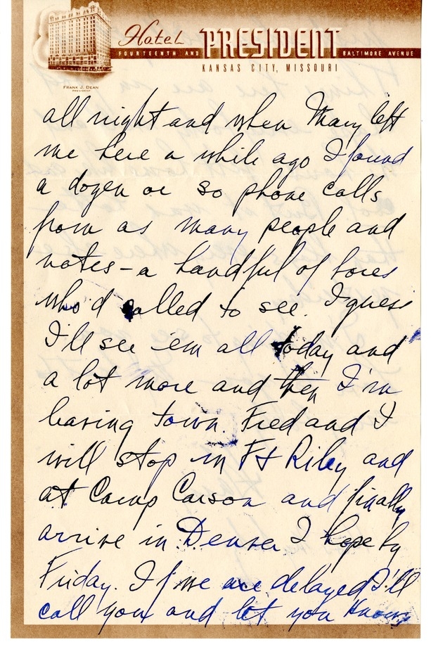 Letter from Harry S. Truman to Bess W. Truman