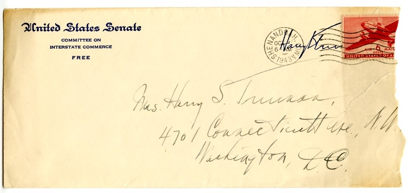 Letter from Harry S. Truman to Bess W. Truman