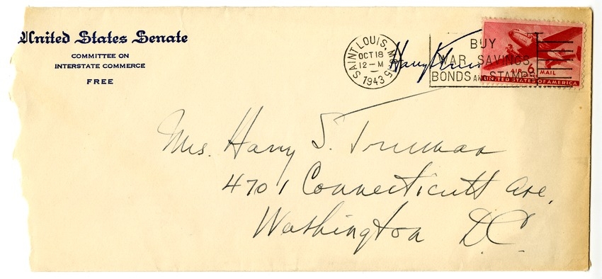 Letter from Harry S. Truman to Bess W. Truman