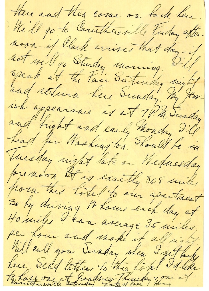 Letter from Harry S. Truman to Bess W. Truman