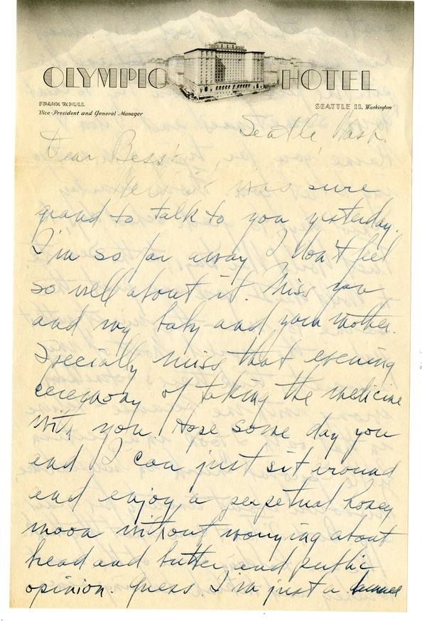 Letter from Harry S. Truman to Bess W. Truman