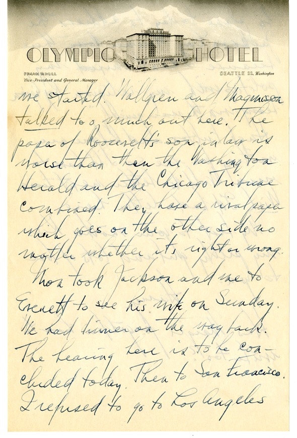 Letter from Harry S. Truman to Bess W. Truman