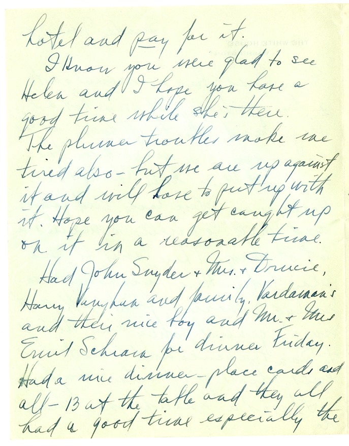 Letter from Harry S. Truman to Bess W. Truman