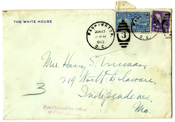 Letter from Harry S. Truman to Bess W. Truman