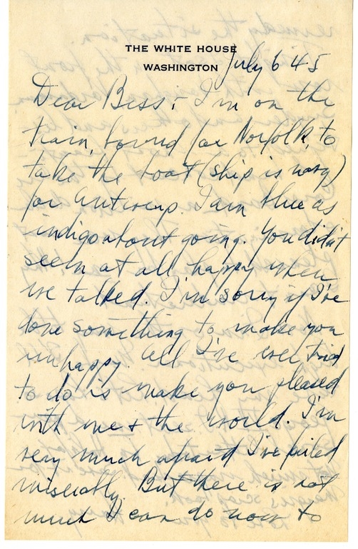 Letter from Harry S. Truman to Bess W. Truman