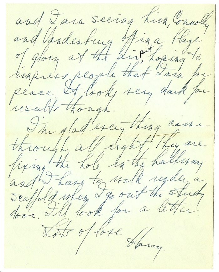 Letter from Harry S. Truman to Bess W. Truman