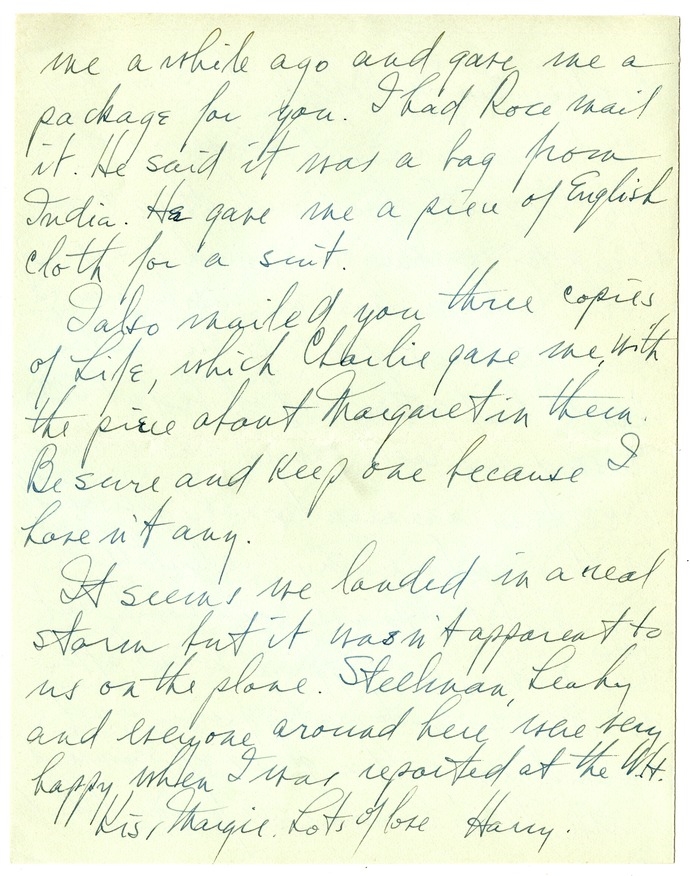 Letter from Harry S. Truman to Bess W. Truman