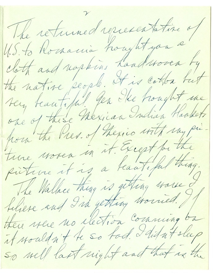 Letter from Harry S. Truman to Bess W. Truman