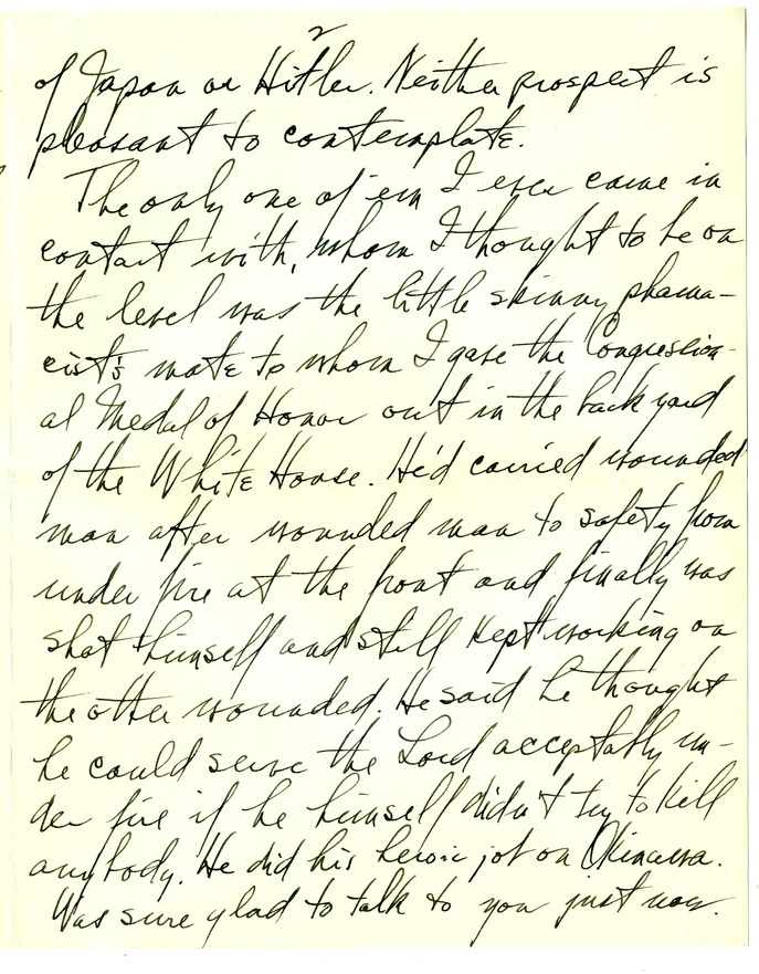 Letter from Harry S. Truman to Bess W. Truman