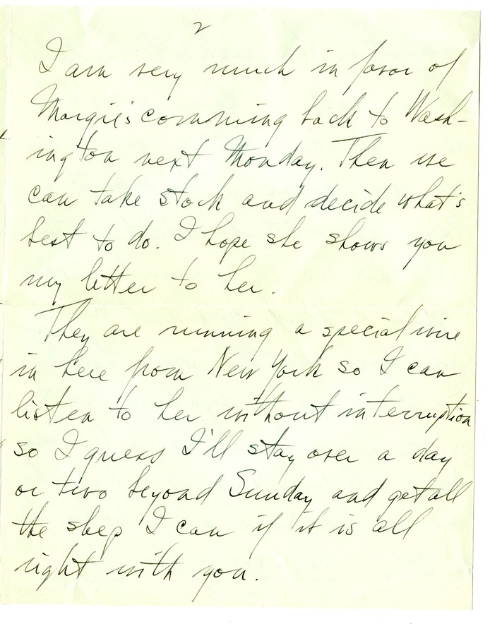 Letter from Harry S. Truman to Bess W. Truman