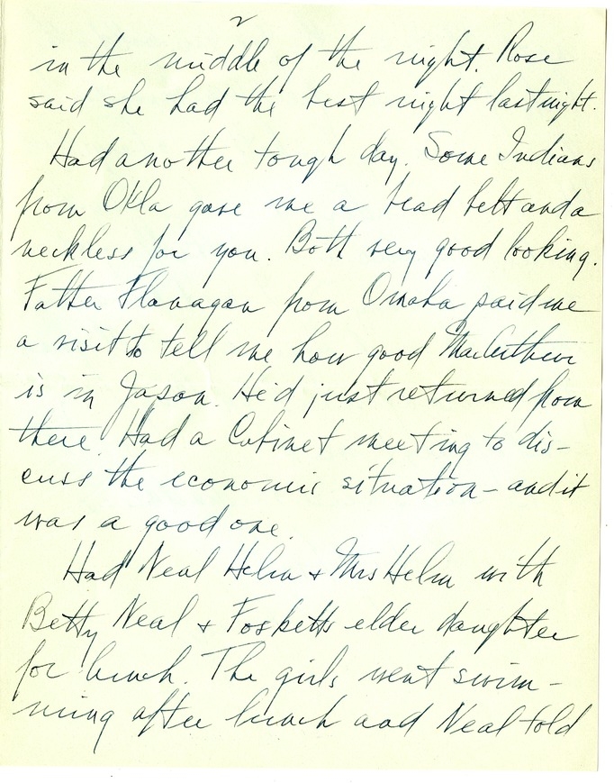 Letter from Harry S. Truman to Bess W. Truman