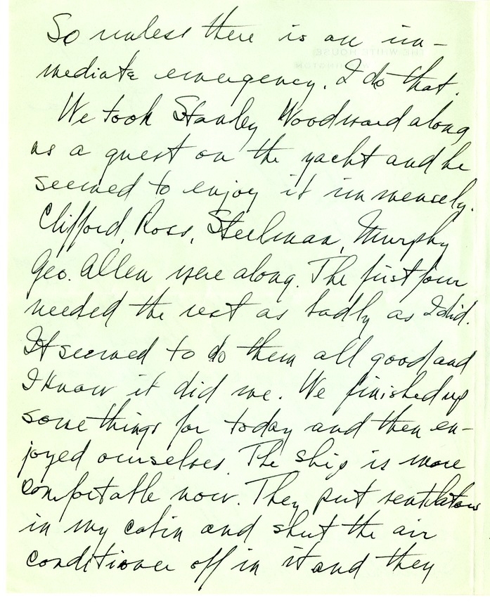 Letter from Harry S. Truman to Bess W. Truman