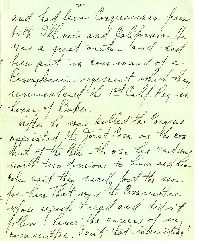 Letter from Harry S. Truman to Bess W. Truman