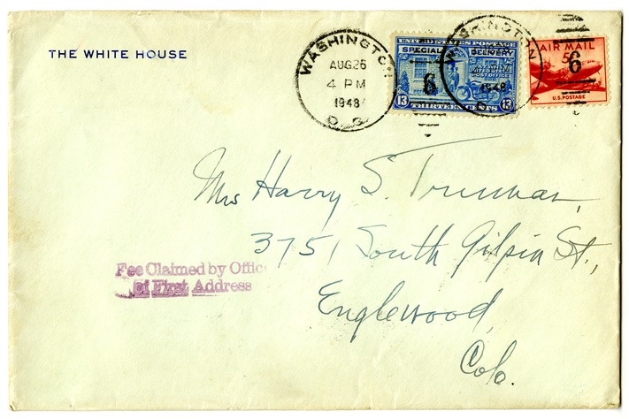 Letter from Harry S. Truman to Bess W. Truman