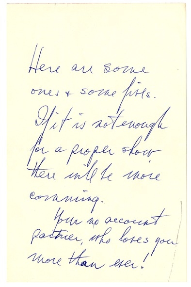 Note from Harry S. Truman to Bess W. Truman