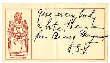 Card from Harry S. Truman to Bess W. Truman