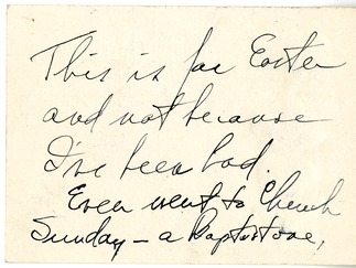 Card from Harry S. Truman to Bess W. Truman and Margaret Truman