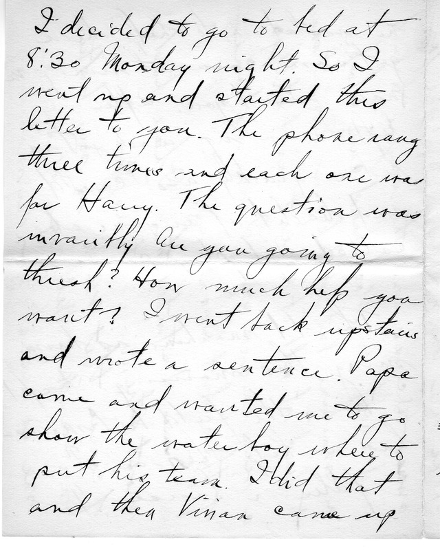 Letter from Harry S. Truman to Bess Wallace