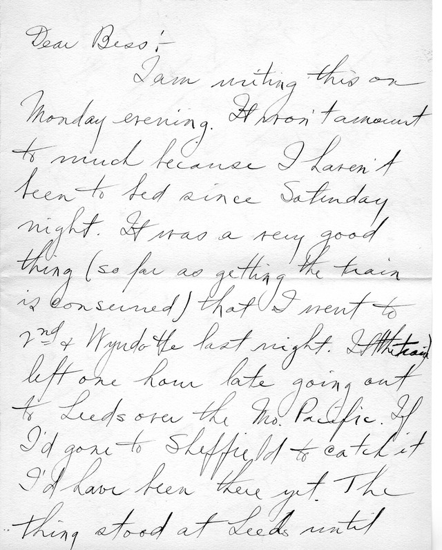 Letter from Harry S. Truman to Bess Wallace