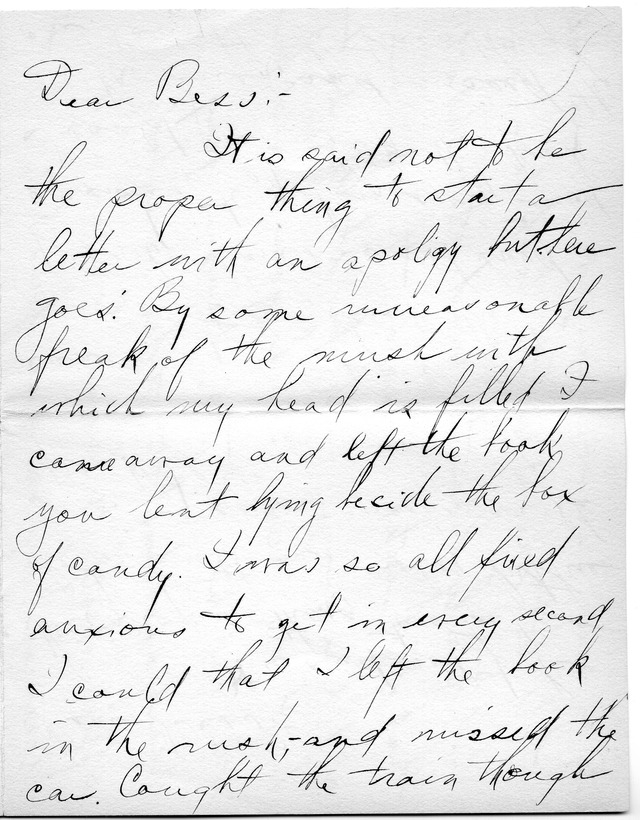 Letter from Harry S. Truman to Bess Wallace