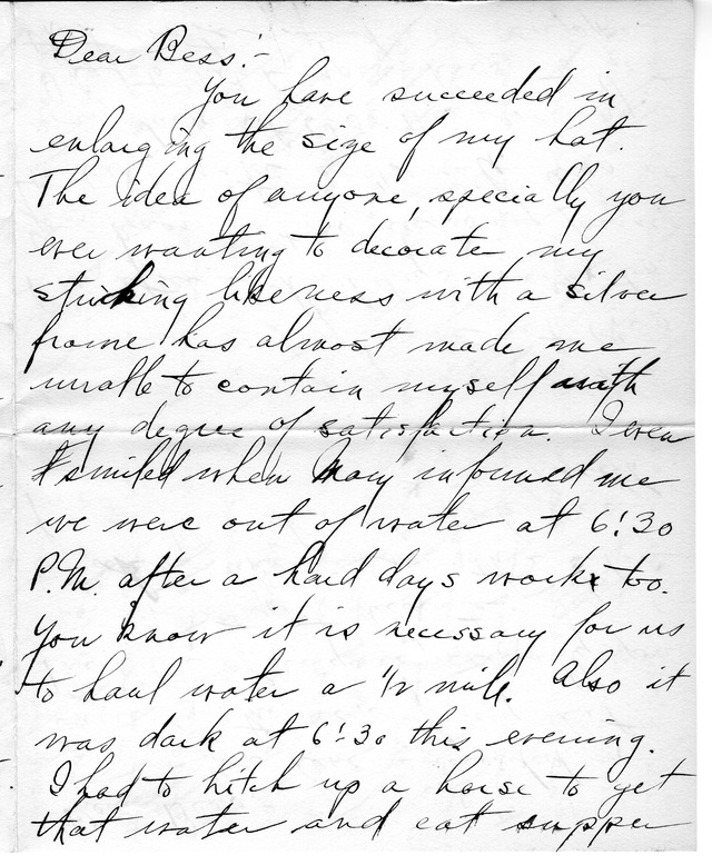 Letter from Harry S. Truman to Bess Wallace