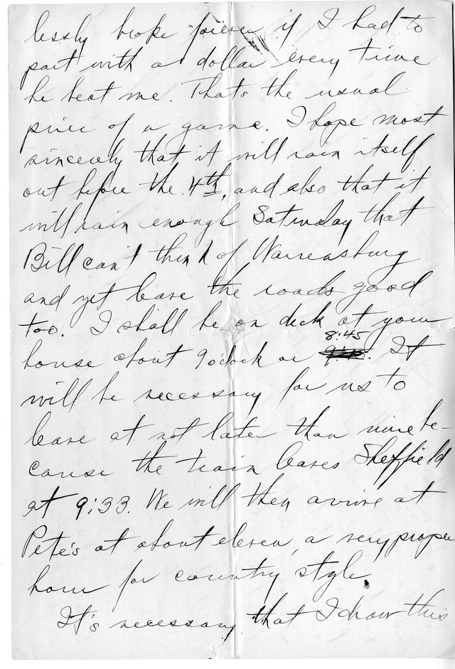 Letter from Harry S. Truman to Bess Wallace