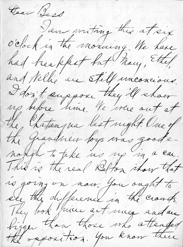 Letter from Harry S. Truman to Bess Wallace