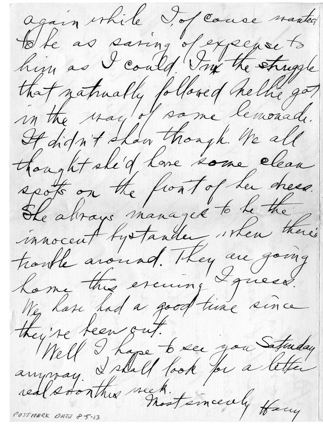 Letter from Harry S. Truman to Bess Wallace