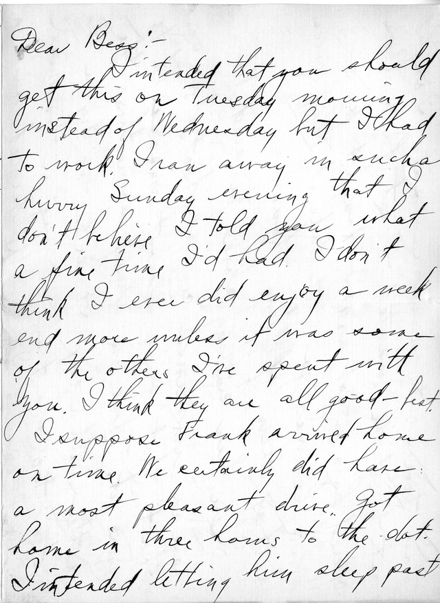 Letter from Harry S. Truman to Bess Wallace