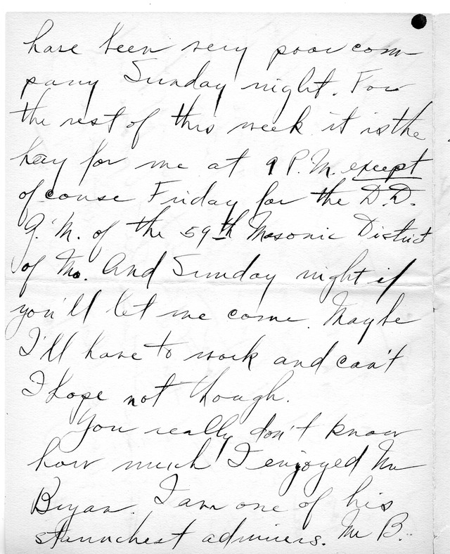 Letter from Harry S. Truman to Bess Wallace