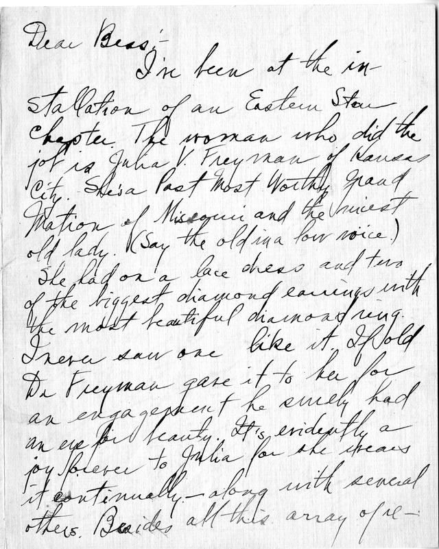 Letter from Harry S. Truman to Bess Wallace