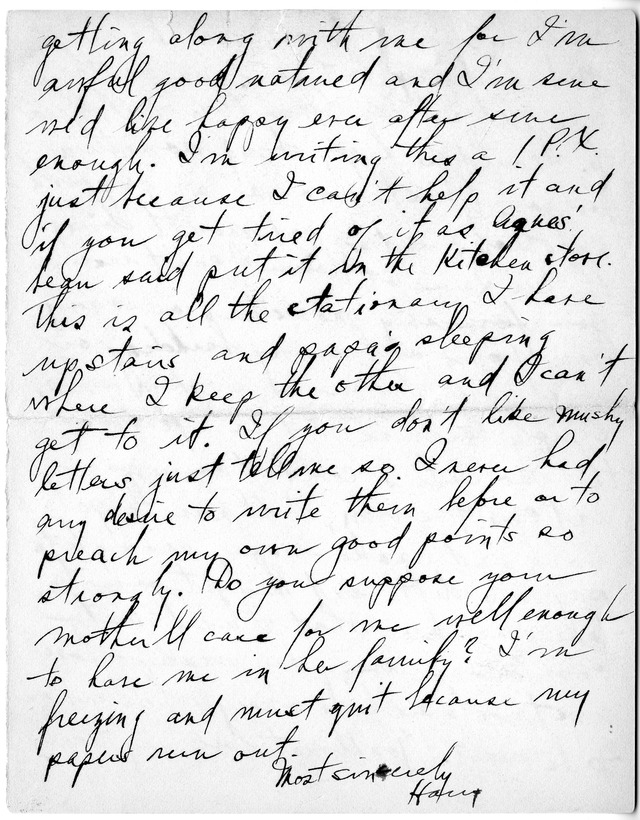 Letter from Harry S. Truman to Bess Wallace