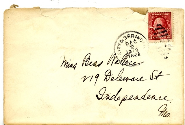 Letter from Harry S. Truman to Bess Wallace