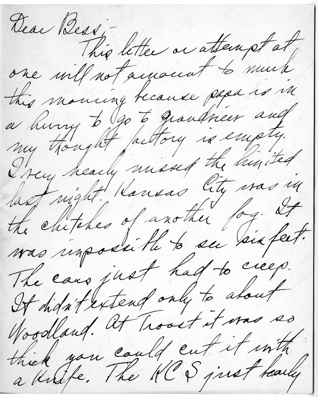 Letter from Harry S. Truman to Bess Wallace